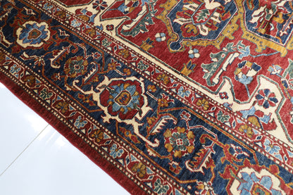 272 x 360 cm | Heriz Afghan Tribal Hand Knotted Carpet