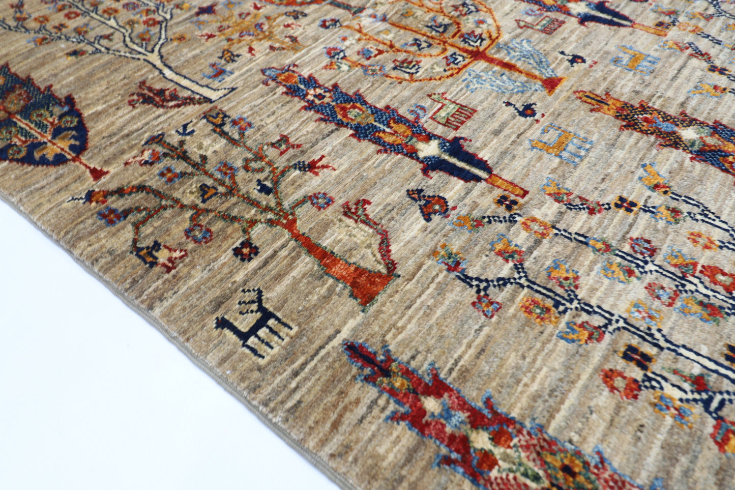 100 x 145 cm | Tree Gabbeh Rug Afghan Hand Knotted Veg Dye Wool carpet