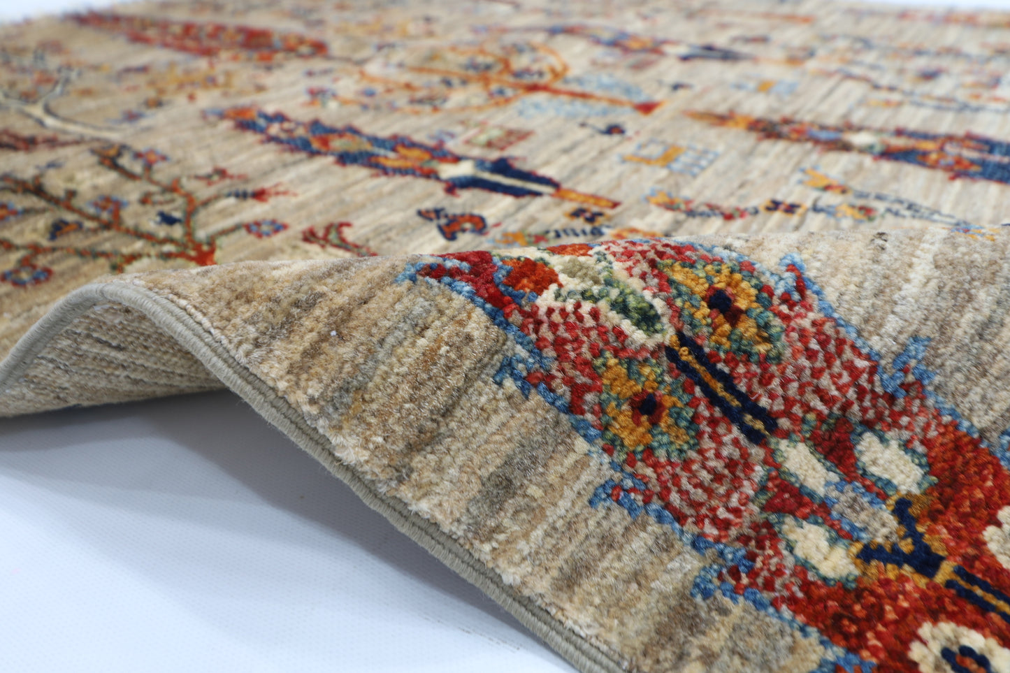 100 x 145 cm | Tree Gabbeh Rug Afghan Hand Knotted Veg Dye Wool carpet