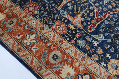 244 x 298 cm | Bidjar Navy Afghan Tribal Hand Knotted Wool Carpet