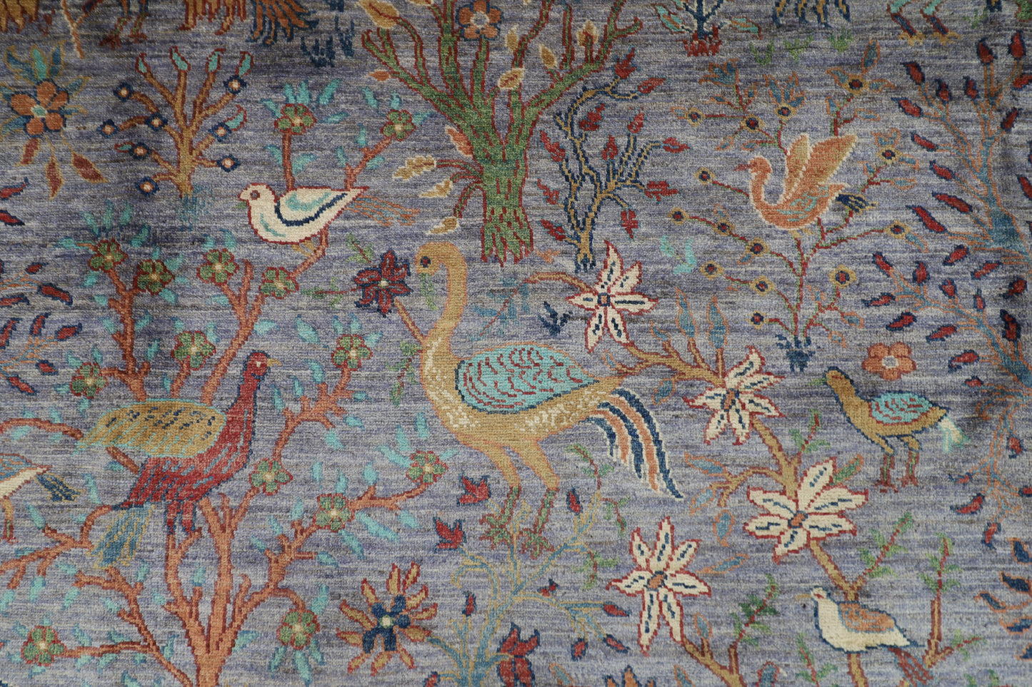 278 x 359 cm | Birds Afghan Tribal Hand Knotted Carpet