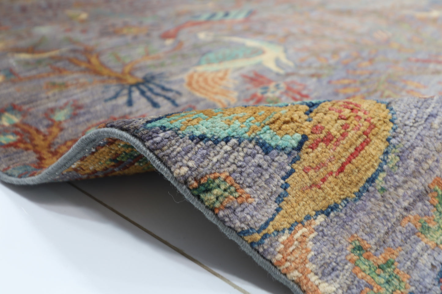 278 x 359 cm | Birds Afghan Tribal Hand Knotted Carpet