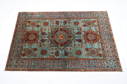 100 x 156 cm | Mamluk Rug Afghan Hand Knotted Veg Dye Wool carpet