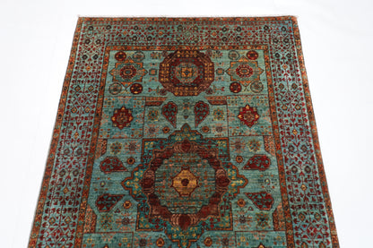 100 x 156 cm | Mamluk Rug Afghan Hand Knotted Veg Dye Wool carpet