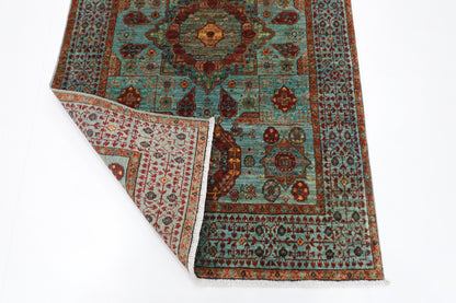 100 x 156 cm | Mamluk Rug Afghan Hand Knotted Veg Dye Wool carpet