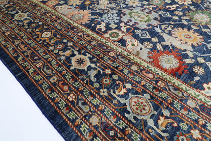299 x 420 cm | Abstract Bidjar Afghan Tribal Hand Knotted Wool Carpet