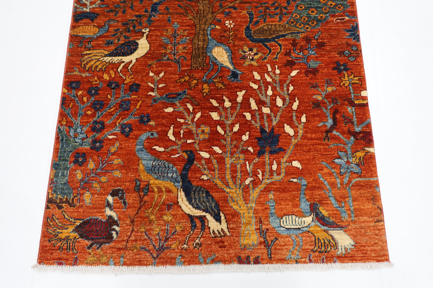 101 x 149 cm | Birds Rug Afghan Hand Knotted Veg Dye Wool carpet