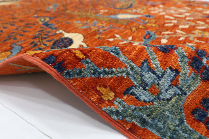101 x 149 cm | Birds Rug Afghan Hand Knotted Veg Dye Wool carpet