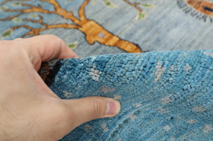 102 x 151 cm | Landscape Gabbeh Area Rug Afghan Hand Knotted Veg Dye Wool carpet
