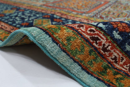 250 x 300 cm | Mamluk Turquoise Afghan Tribal Hand Knotted Wool Carpet