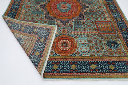 250 x 300 cm | Mamluk Turquoise Afghan Tribal Hand Knotted Wool Carpet