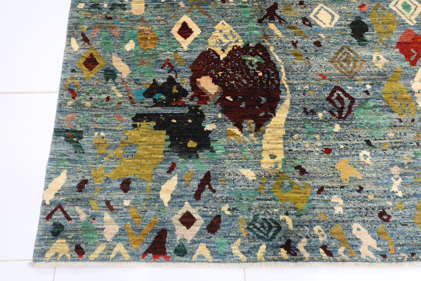 252 x 346 cm | Abstract Afghan Hand Knotted Carpet