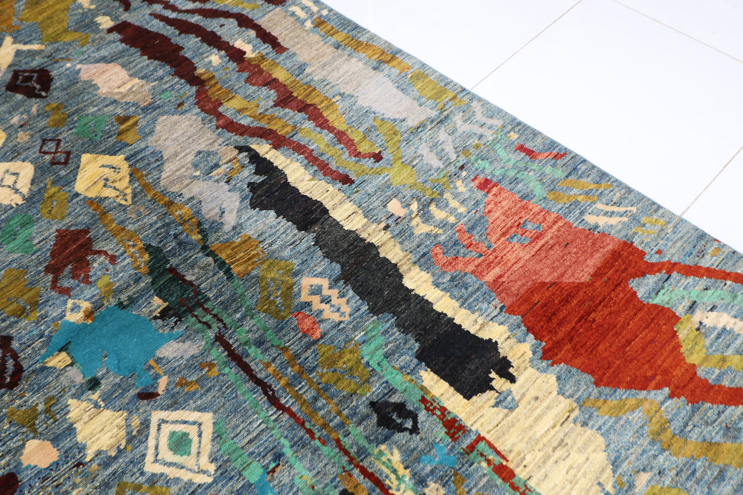 252 x 346 cm | Abstract Afghan Hand Knotted Carpet