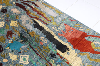 252 x 346 cm | Abstract Afghan Hand Knotted Carpet