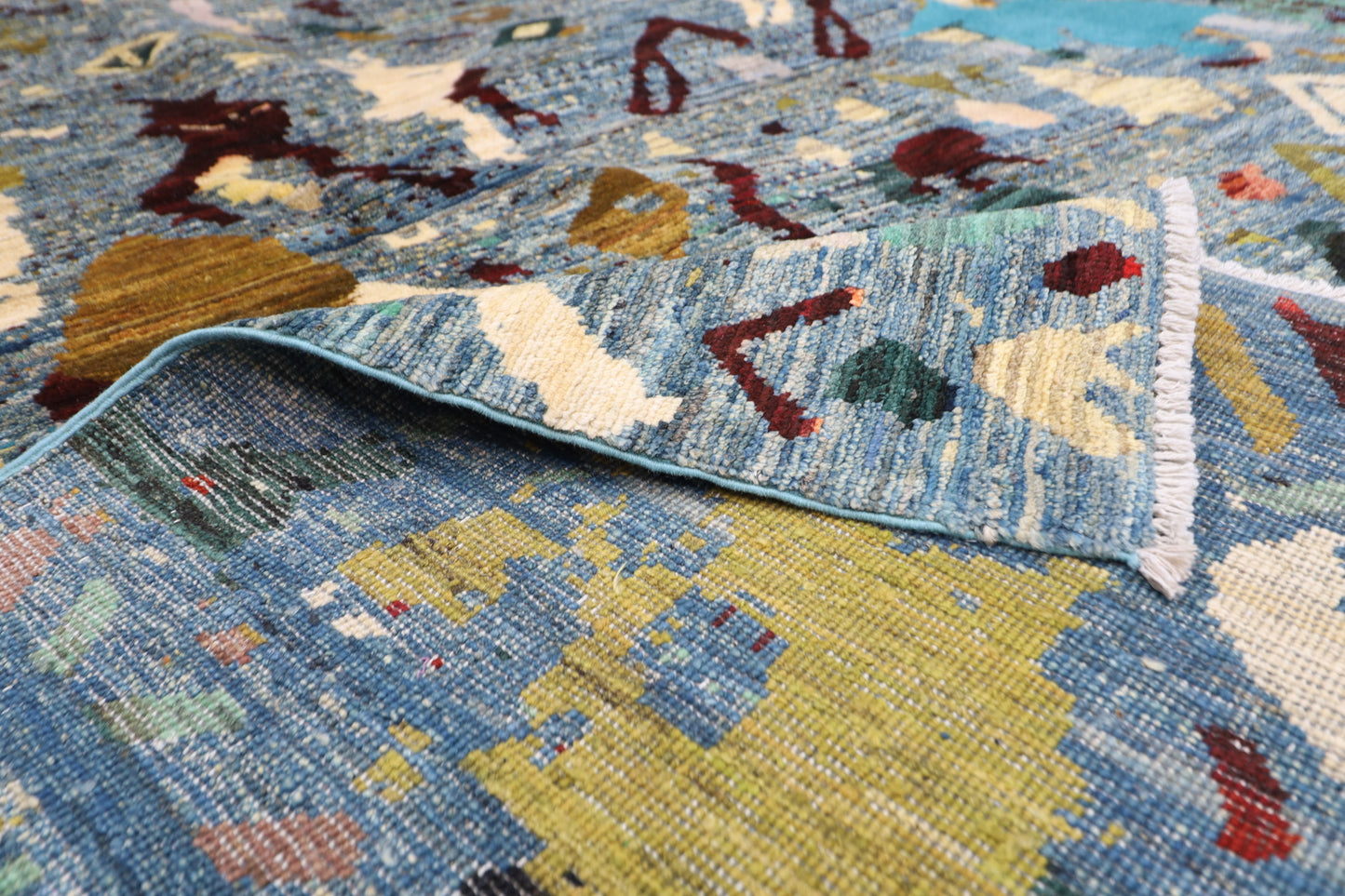 252 x 346 cm | Abstract Afghan Hand Knotted Carpet