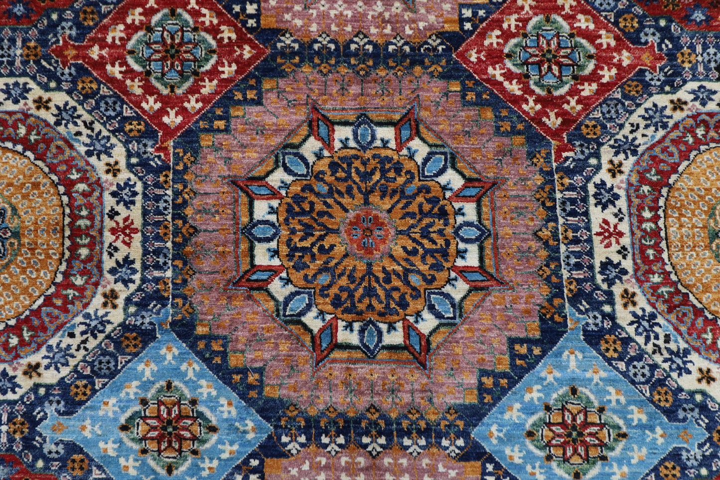 200 x 293 cm | Mamluk Afghan Tribal Hand Knotted Wool Carpet