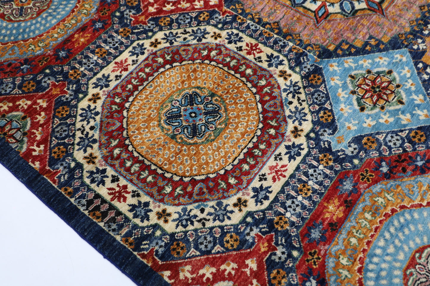 200 x 293 cm | Mamluk Afghan Tribal Hand Knotted Wool Carpet