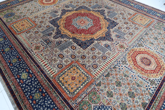 362 x 458 cm | Mamluk Area Rug Afghan Hand Knotted Veg Dye Wool carpet