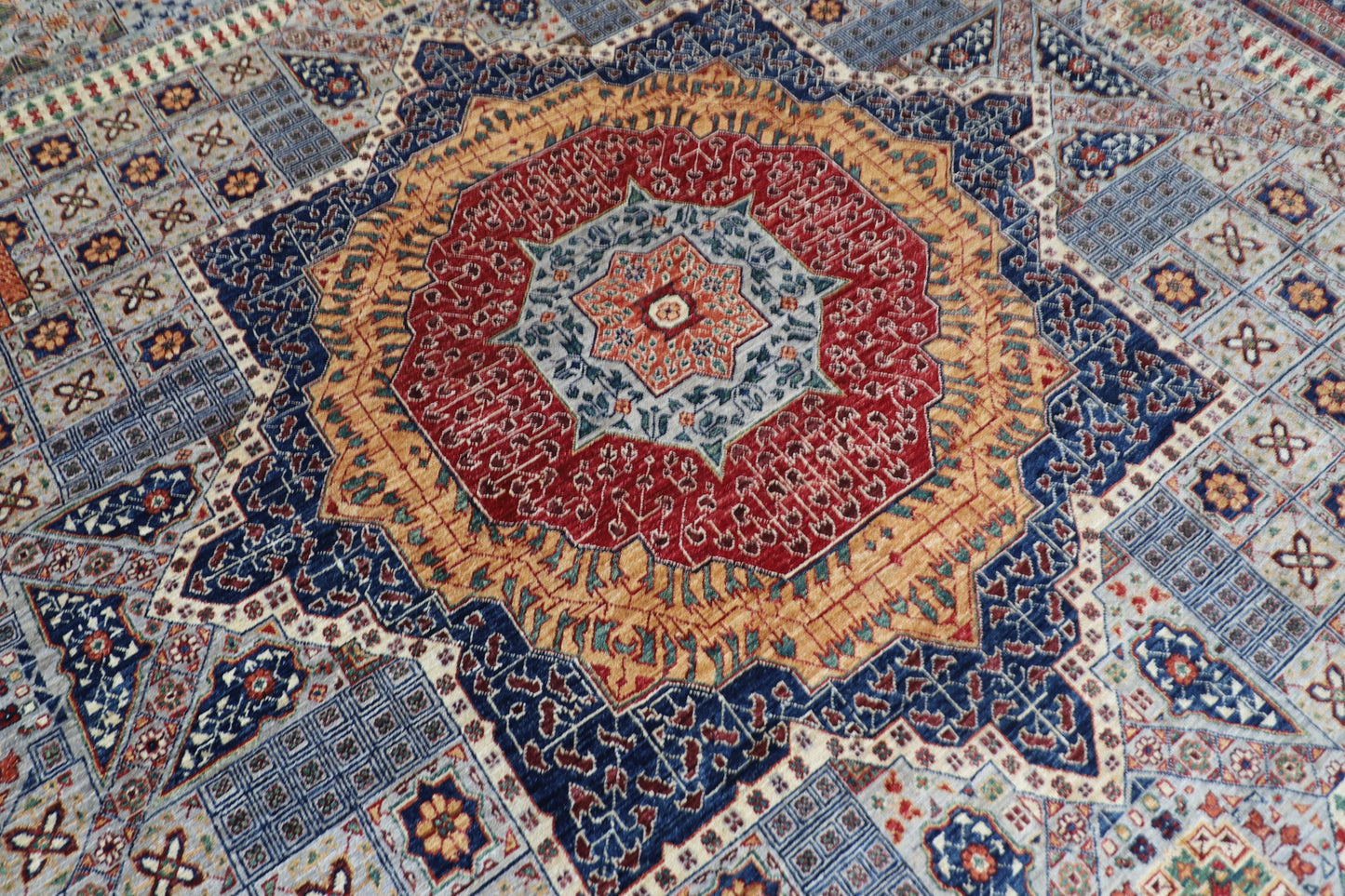 362 x 458 cm | Mamluk Area Rug Afghan Hand Knotted Veg Dye Wool carpet