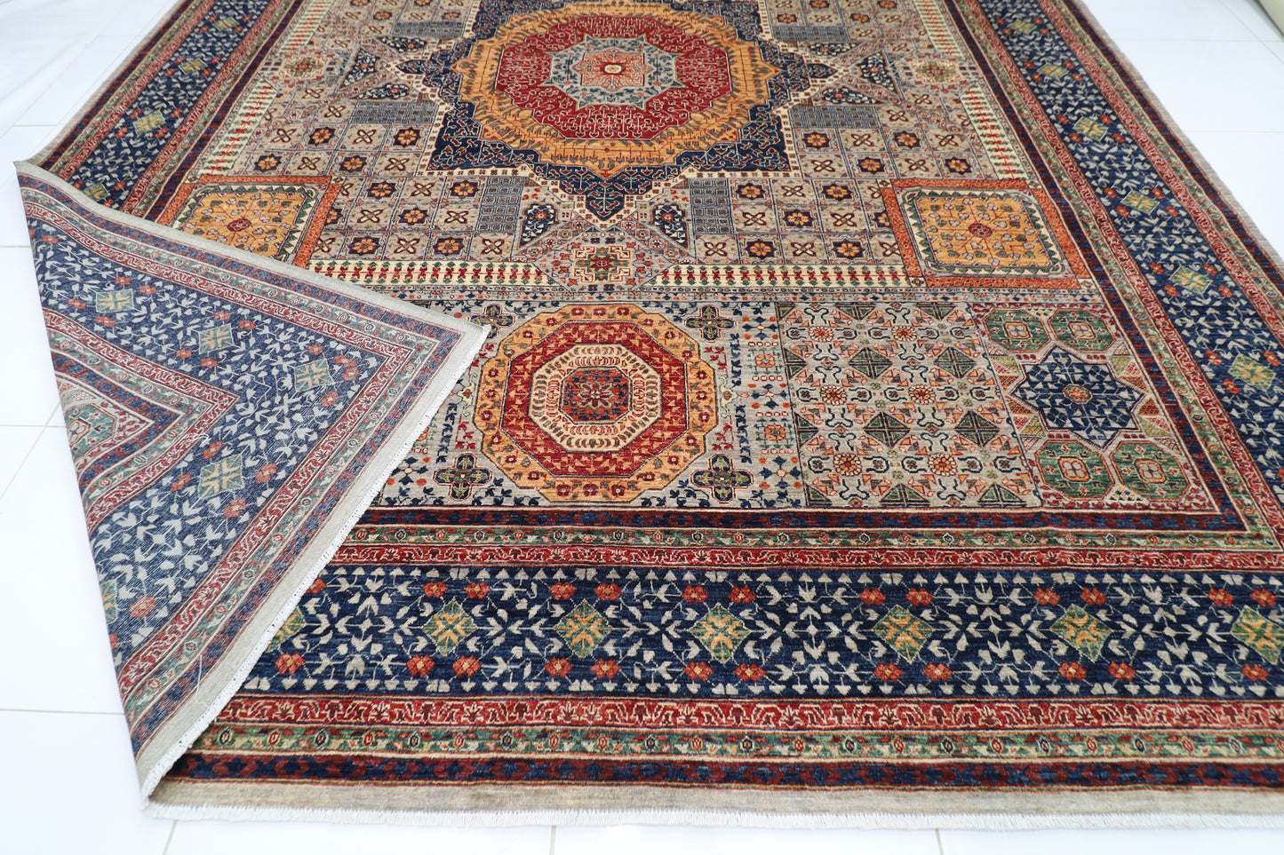 362 x 458 cm | Mamluk Area Rug Afghan Hand Knotted Veg Dye Wool carpet