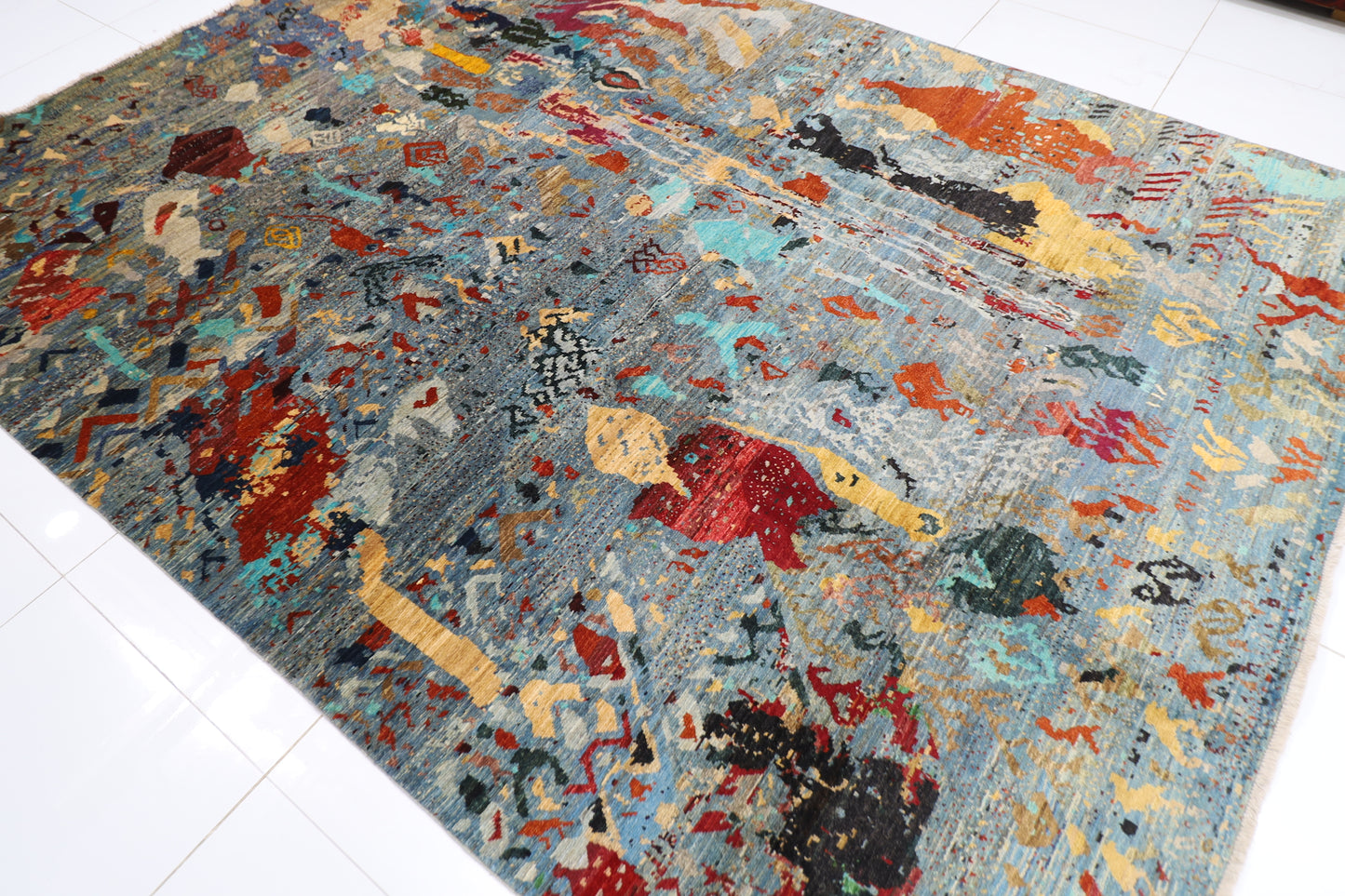 252 x 344 cm | Abstract Afghan Hand Knotted Carpet
