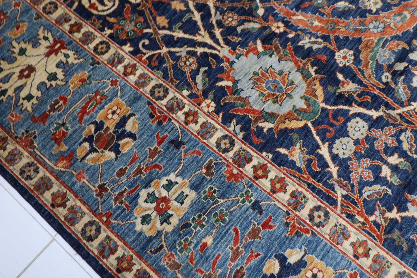 372 x 545 cm | Clark Sickle Leaf Area Rug Afghan Hand Knotted Veg Dye Wool carpet
