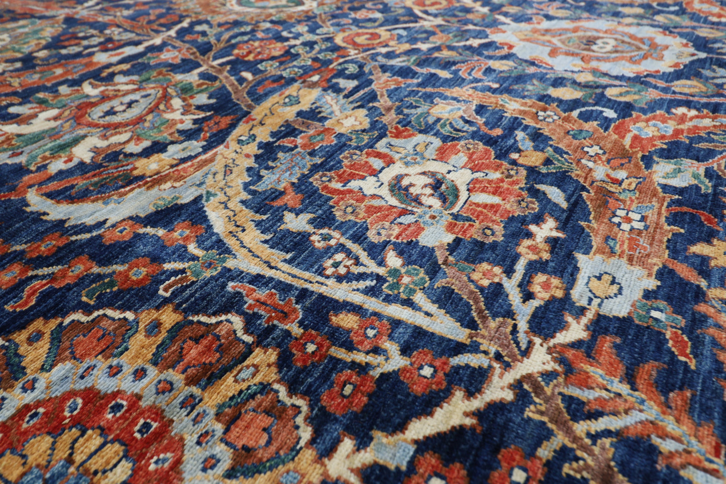 372 x 545 cm | Clark Sickle Leaf Area Rug Afghan Hand Knotted Veg Dye Wool carpet