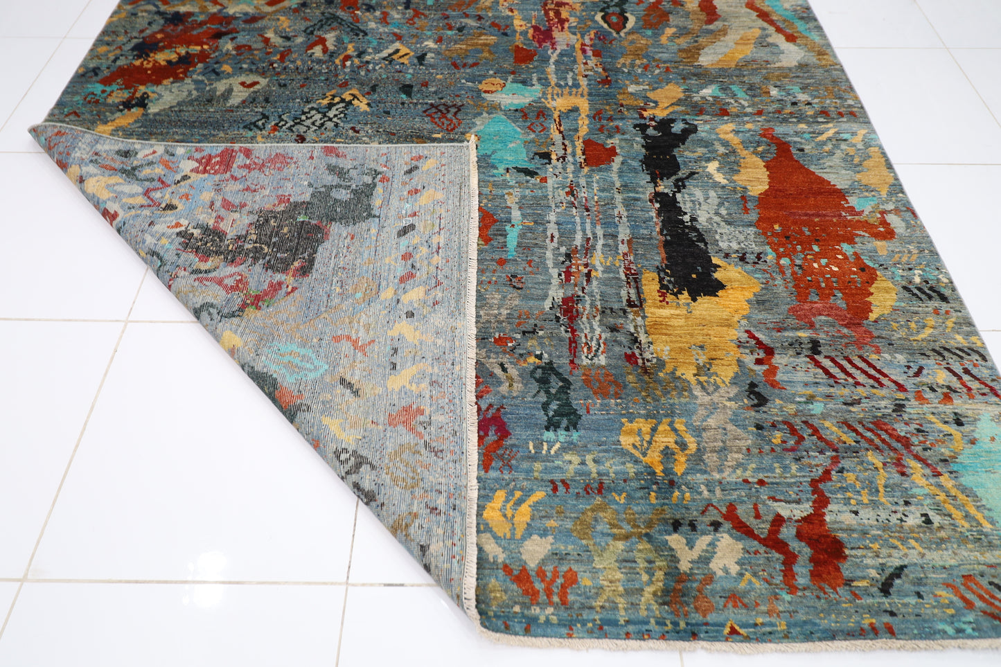 252 x 344 cm | Abstract Afghan Hand Knotted Carpet