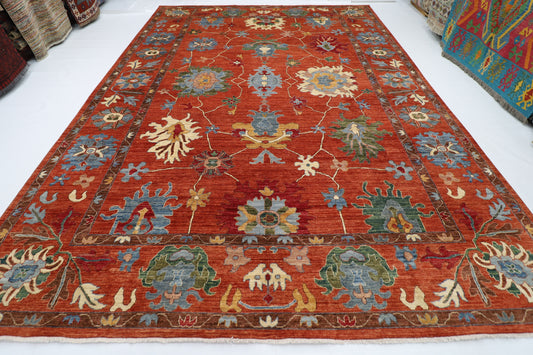 303 x 426 cm | Orange Oushak Afghan Tribal Hand Knotted Wool Carpet