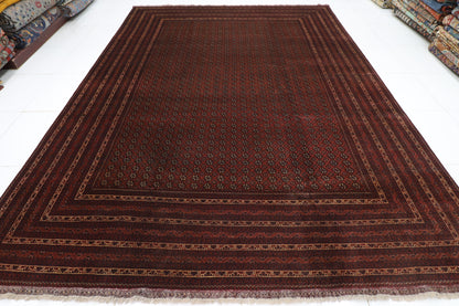 292 x 398 cm | Bokhara Afghan Tribal Hand Knotted Carpet