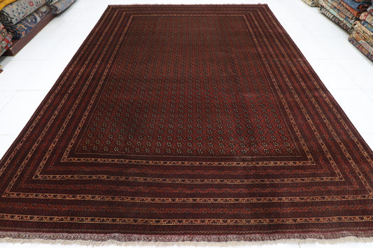 292 x 398 cm | Bokhara Afghan Tribal Hand Knotted Carpet