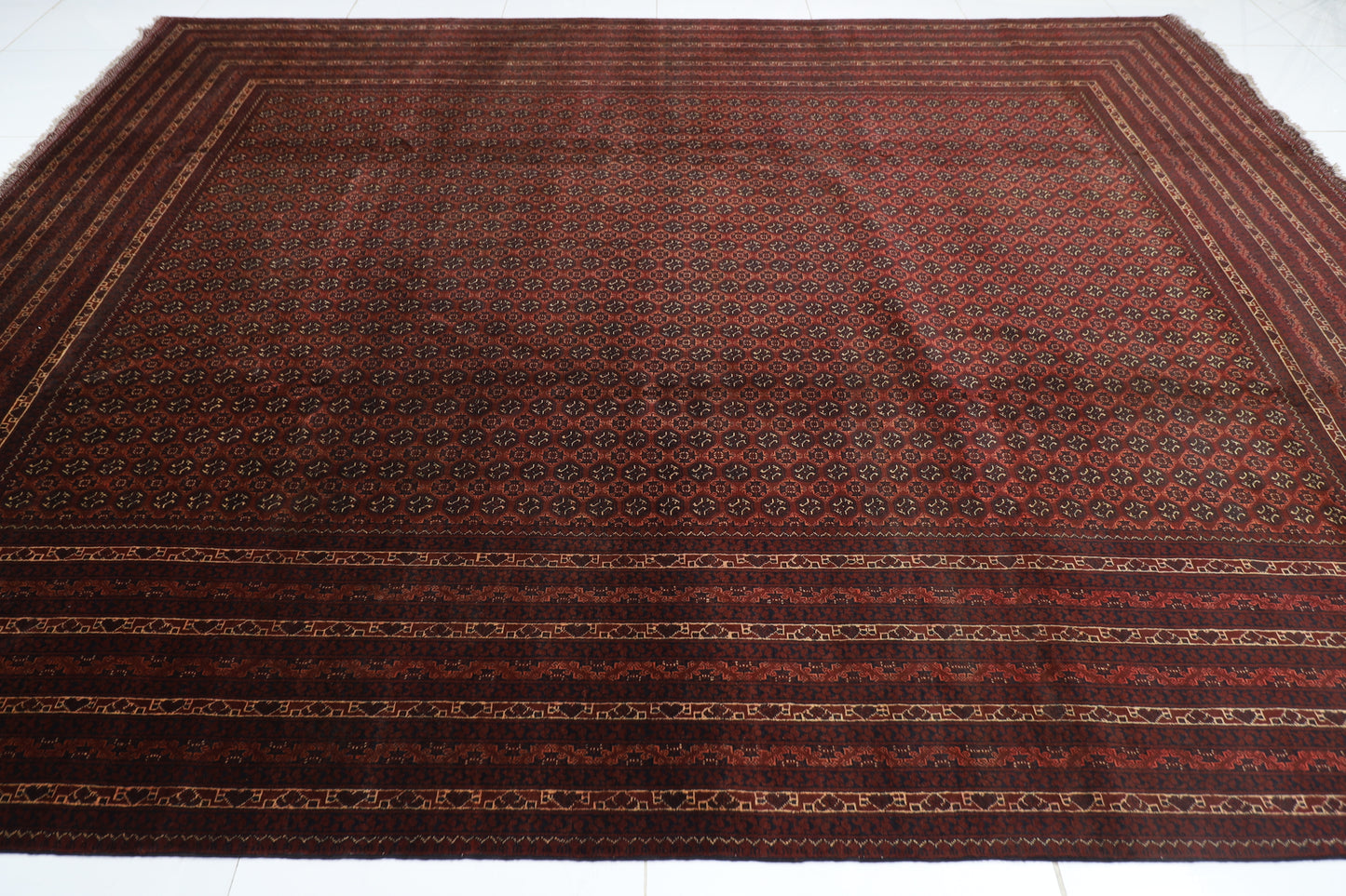 292 x 398 cm | Bokhara Afghan Tribal Hand Knotted Carpet