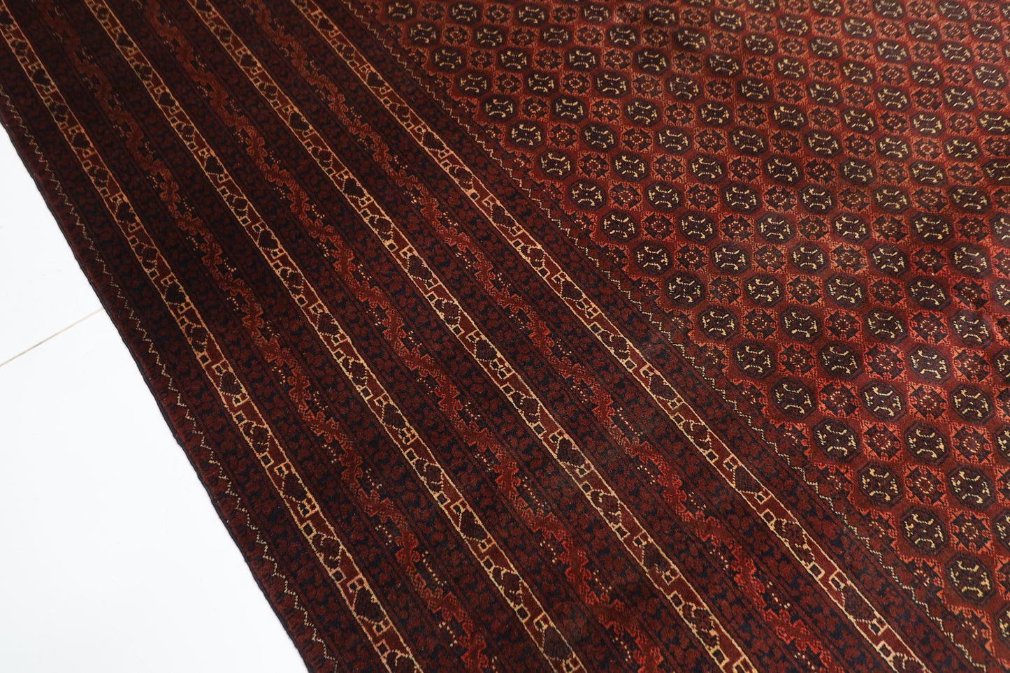 292 x 398 cm | Bokhara Afghan Tribal Hand Knotted Carpet
