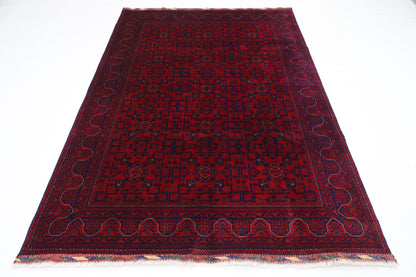 173 x 248 cm | Red Tribal Area Rug Afghan Hand Knotted Veg Dye Wool carpet