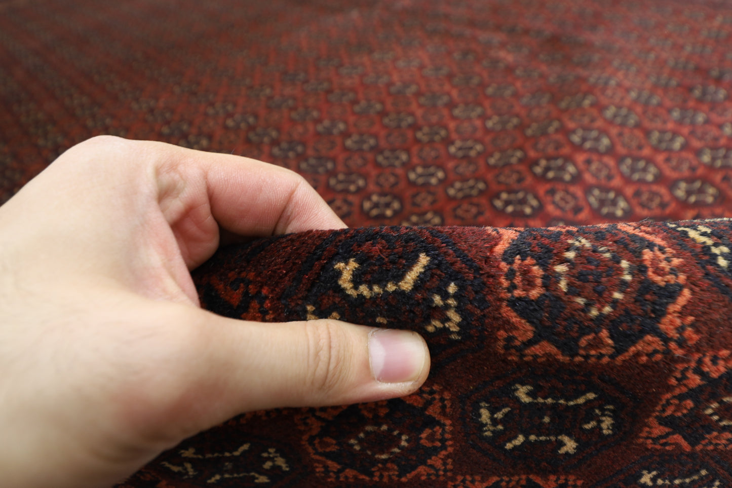 292 x 398 cm | Bokhara Afghan Tribal Hand Knotted Carpet