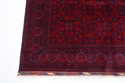 173 x 248 cm | Red Tribal Area Rug Afghan Hand Knotted Veg Dye Wool carpet