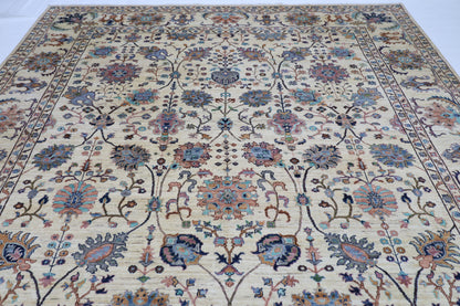 303 x 416 cm | Sultani Beige Afghan Tribal Hand Knotted Wool Carpet