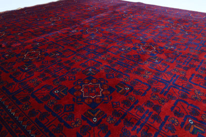 173 x 248 cm | Red Tribal Area Rug Afghan Hand Knotted Veg Dye Wool carpet