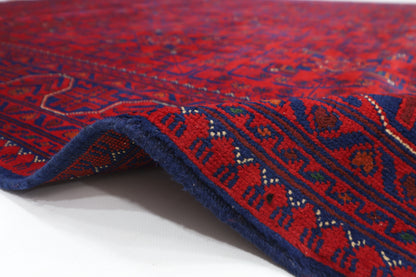 173 x 248 cm | Red Tribal Area Rug Afghan Hand Knotted Veg Dye Wool carpet