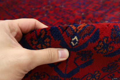 173 x 248 cm | Red Tribal Area Rug Afghan Hand Knotted Veg Dye Wool carpet