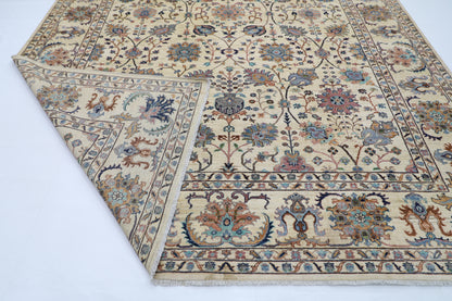 303 x 416 cm | Sultani Beige Afghan Tribal Hand Knotted Wool Carpet
