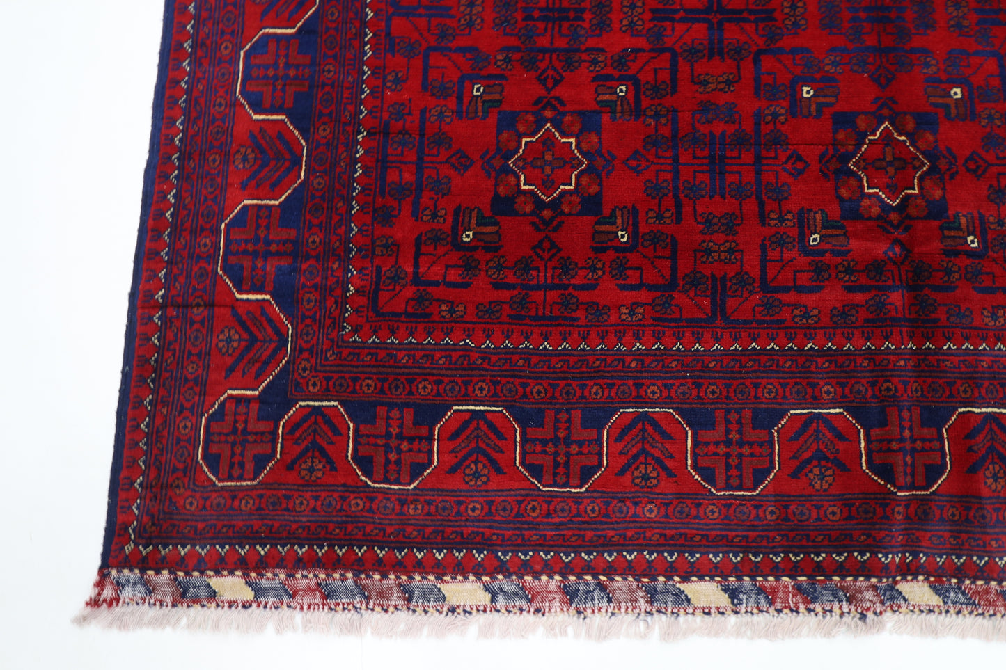 175 x 248 cm | Red Tribal Area Rug Afghan Hand Knotted Veg Dye Wool carpet