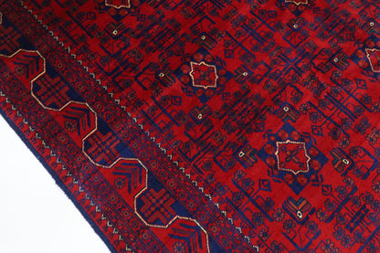 175 x 248 cm | Red Tribal Area Rug Afghan Hand Knotted Veg Dye Wool carpet