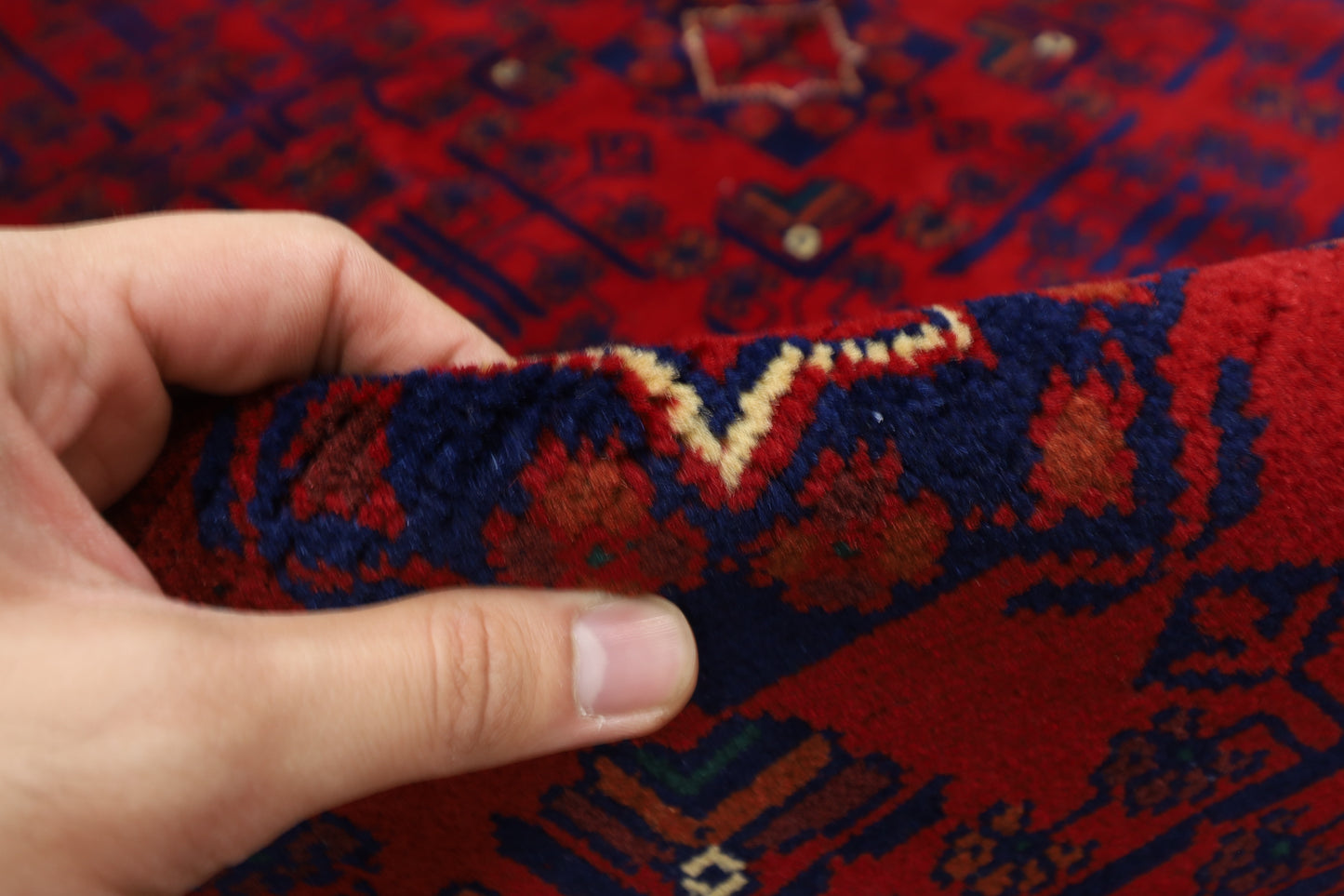 175 x 248 cm | Red Tribal Area Rug Afghan Hand Knotted Veg Dye Wool carpet