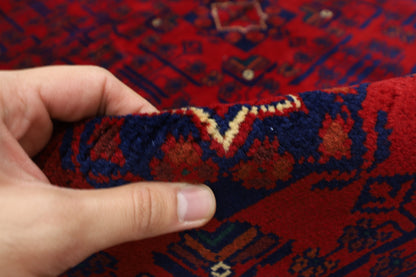 175 x 248 cm | Red Tribal Area Rug Afghan Hand Knotted Veg Dye Wool carpet