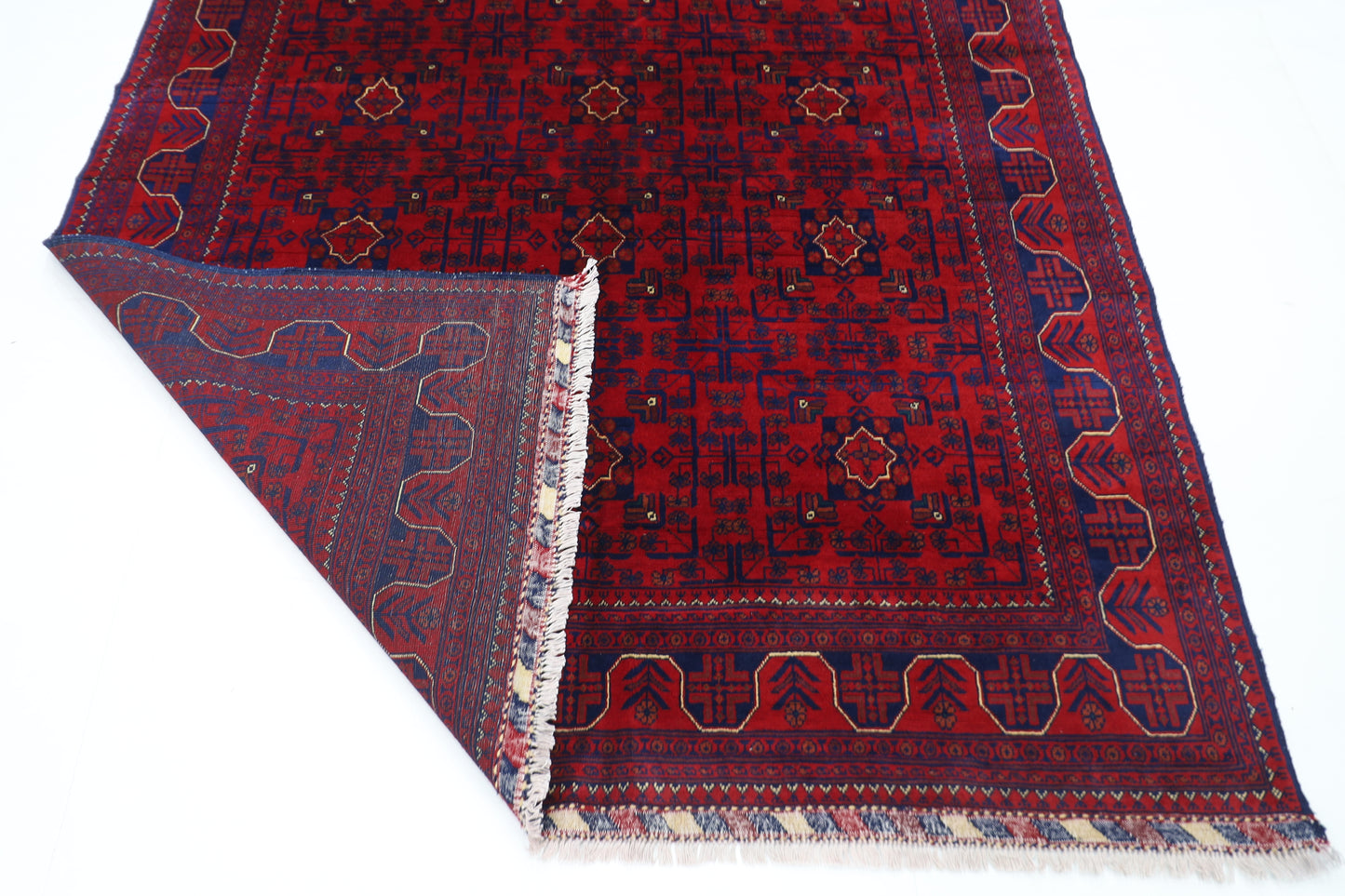 175 x 248 cm | Red Tribal Area Rug Afghan Hand Knotted Veg Dye Wool carpet