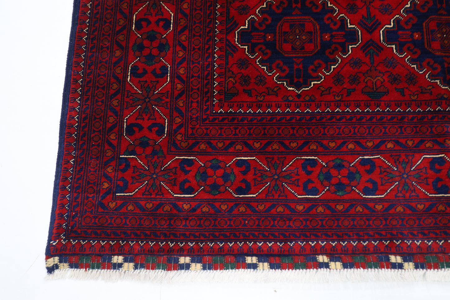 174 x 249 cm | Red Tribal Area Rug Afghan Hand Knotted Veg Dye Wool carpet