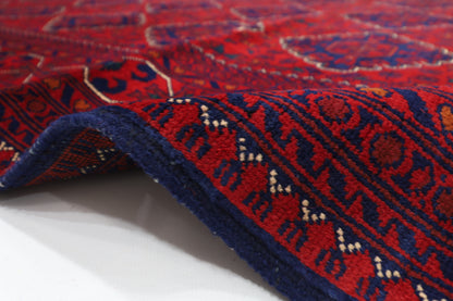 174 x 249 cm | Red Tribal Area Rug Afghan Hand Knotted Veg Dye Wool carpet