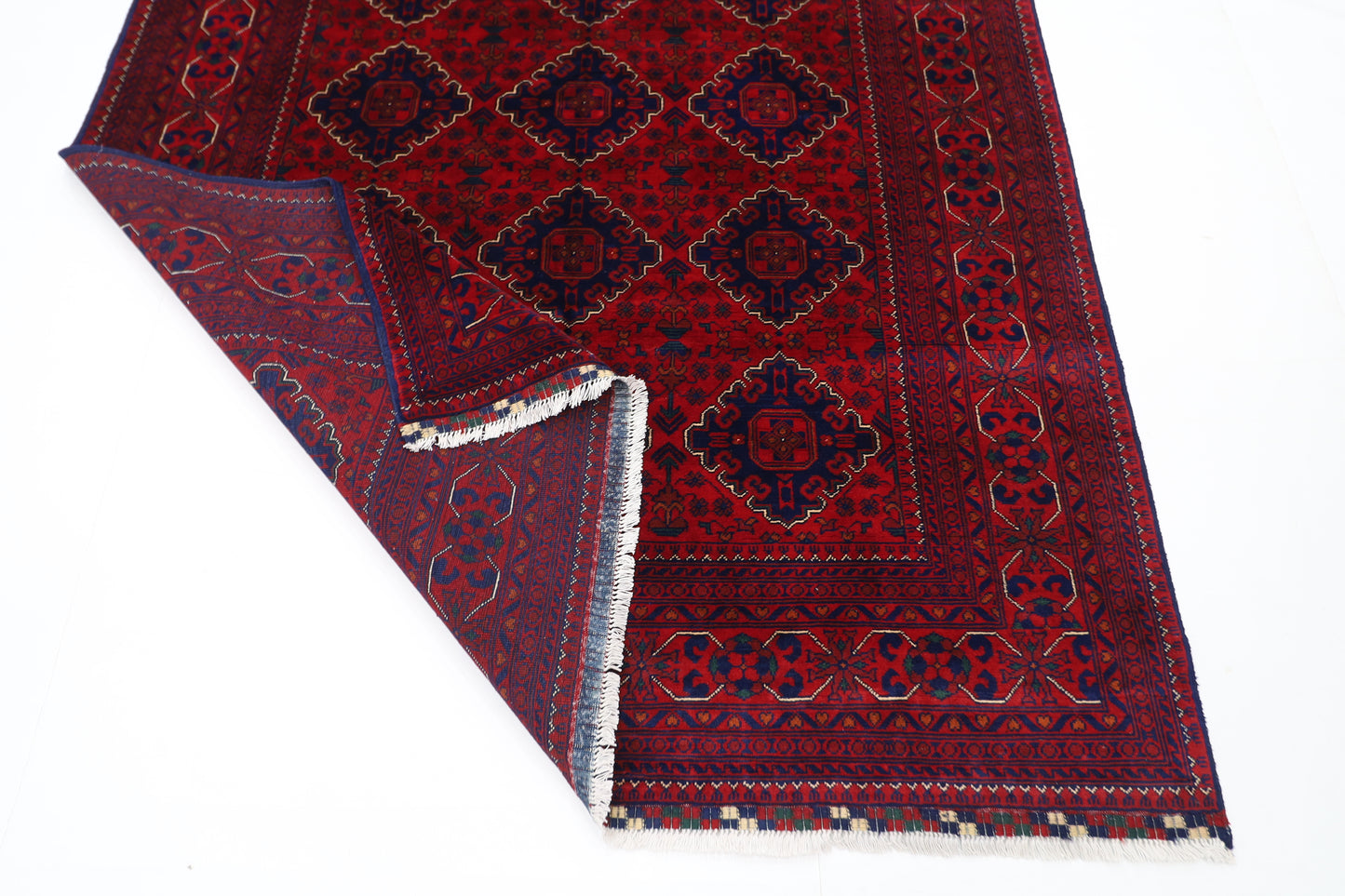 174 x 249 cm | Red Tribal Area Rug Afghan Hand Knotted Veg Dye Wool carpet