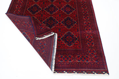 174 x 249 cm | Red Tribal Area Rug Afghan Hand Knotted Veg Dye Wool carpet